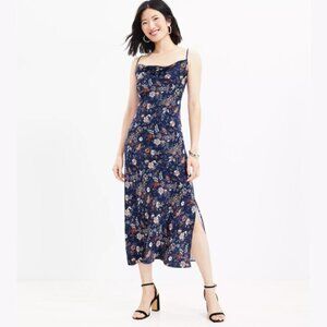 LOFT Shimmer Garden Cowl Midi Slip Dress NWT Size 16